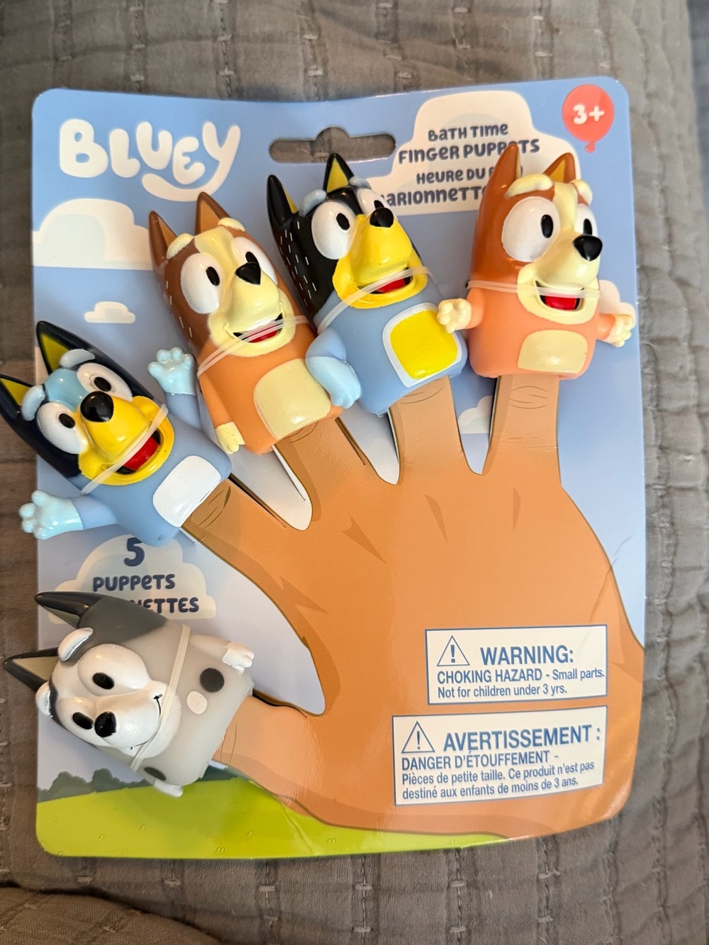 Bluey Bath Time Finger Puppets - 5-Pack